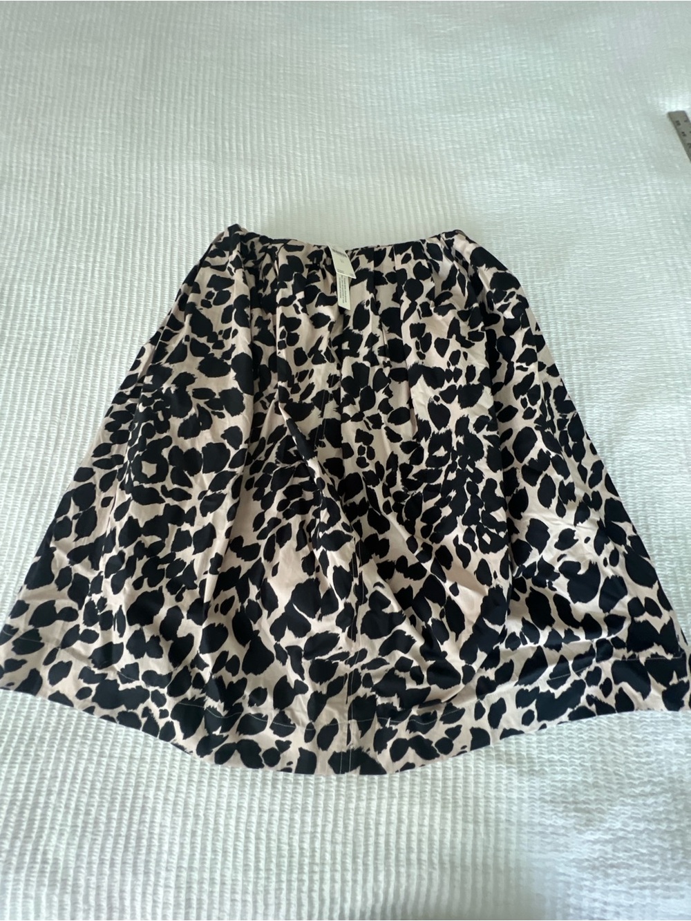 Anthropologie Women’s Black and Cream Animal Print Skirt Size XS - NWT